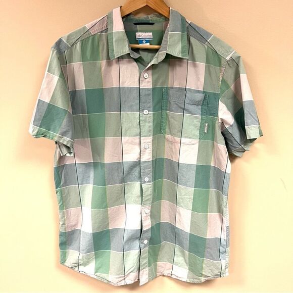 Columbia men’s short sleeve cotton button down  Sz L - Picture 1 of 7